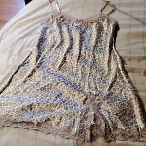 Satin Leopard Chemise Slip